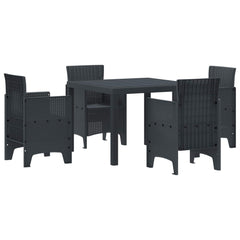 Garden Dining Set 5 pcs Polypropylene 4-Seater Anthracite without cushion