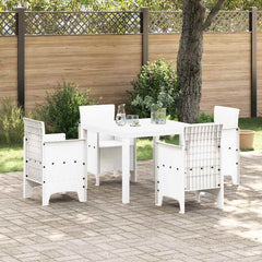 Garden Dining Set 5 pcs Polypropylene 4-Seater White without cushion