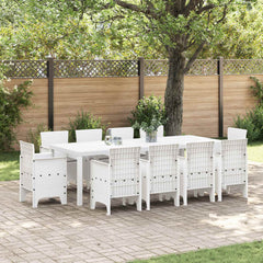 Garden Dining Set 9 pcs Polypropylene White Light grey 10-Seater