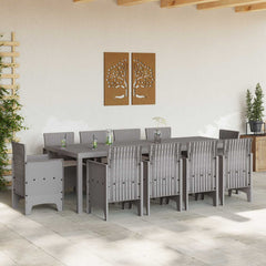 Garden Dining Set 9 pcs Polypropylene Light grey Taupe 10-Seater