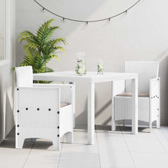 Garden Dining Set 3 pcs Polypropylene 2-Seater White Taupe