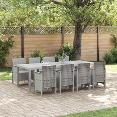 Garden Dining Set 9 pcs Polypropylene White without cushion 8-Seater