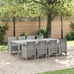 Garden Dining Set 9 pcs Polypropylene Light grey Light grey 8-Seater