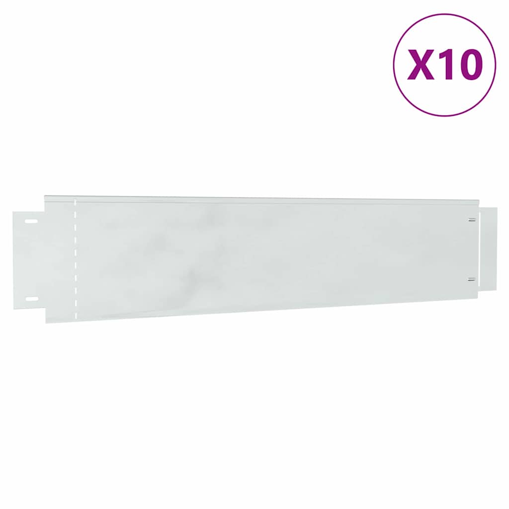 vidaxl Lawn Fence 100 x 20 x 0.07 cm Galvanized Steel Galvanized Color 5