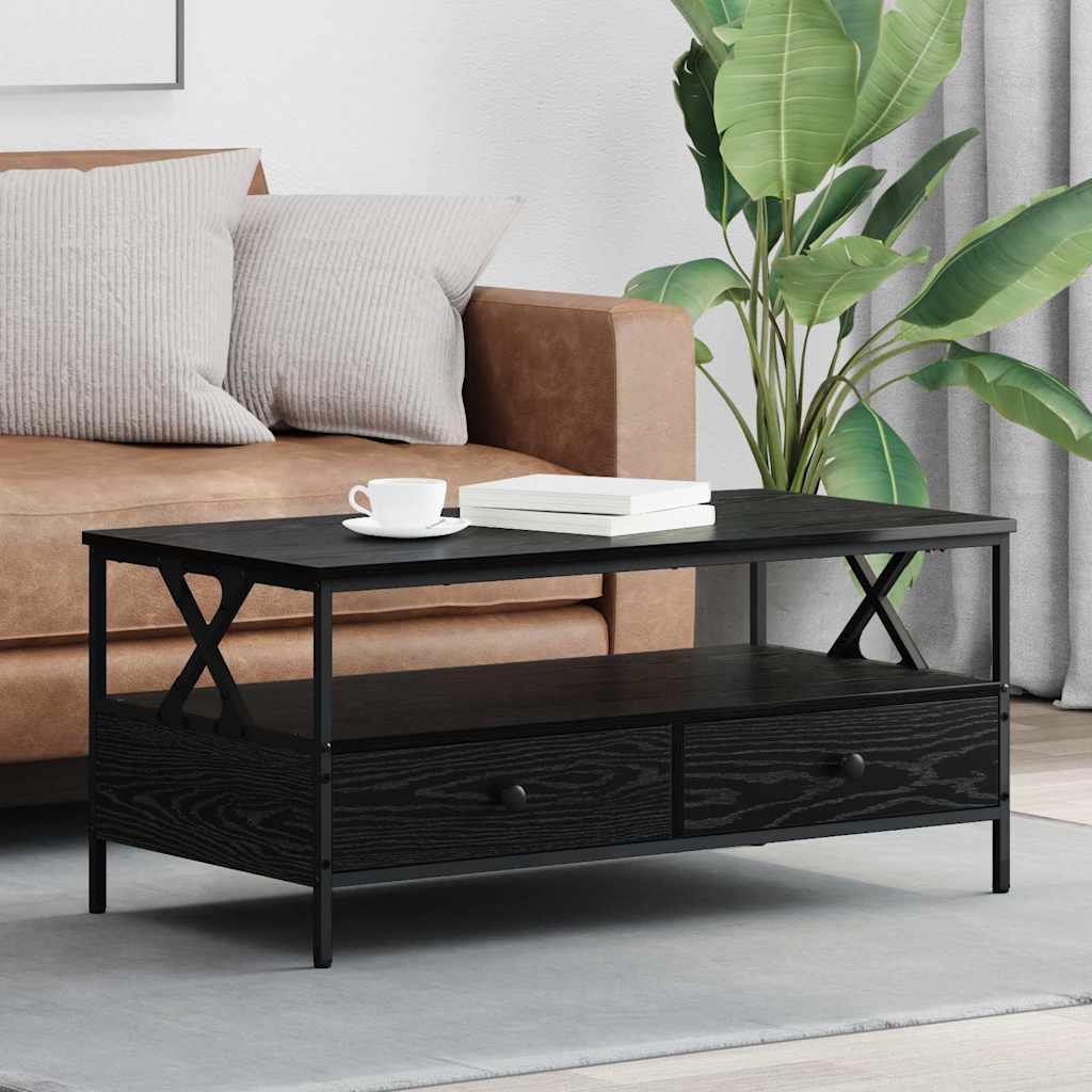vidaXL Coffee Table Black oak 100 x 51 x 45 cm Engineered wood 1