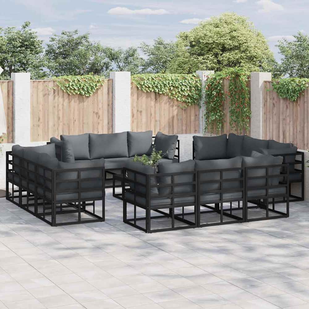 Garden Sofa Black Metal table