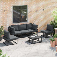 Garden Sofa Set 5 pcs Black Aluminium without table