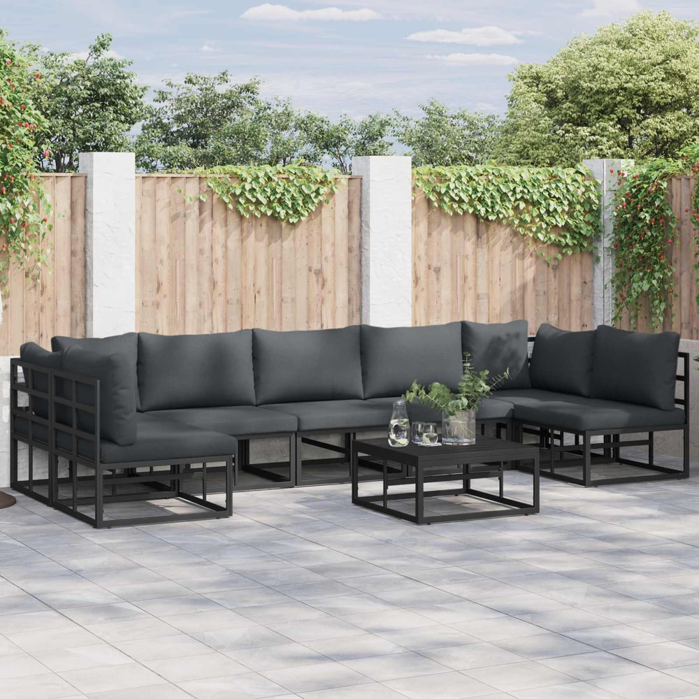Garden Sofa Black Aluminium table