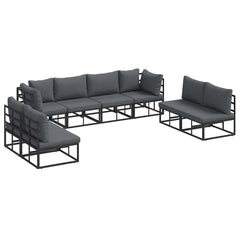 Garden Sofa Set 8 pcs Black Aluminium without table