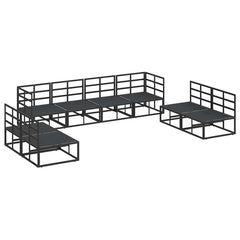Garden Sofa Set 8 pcs Black Aluminium without table