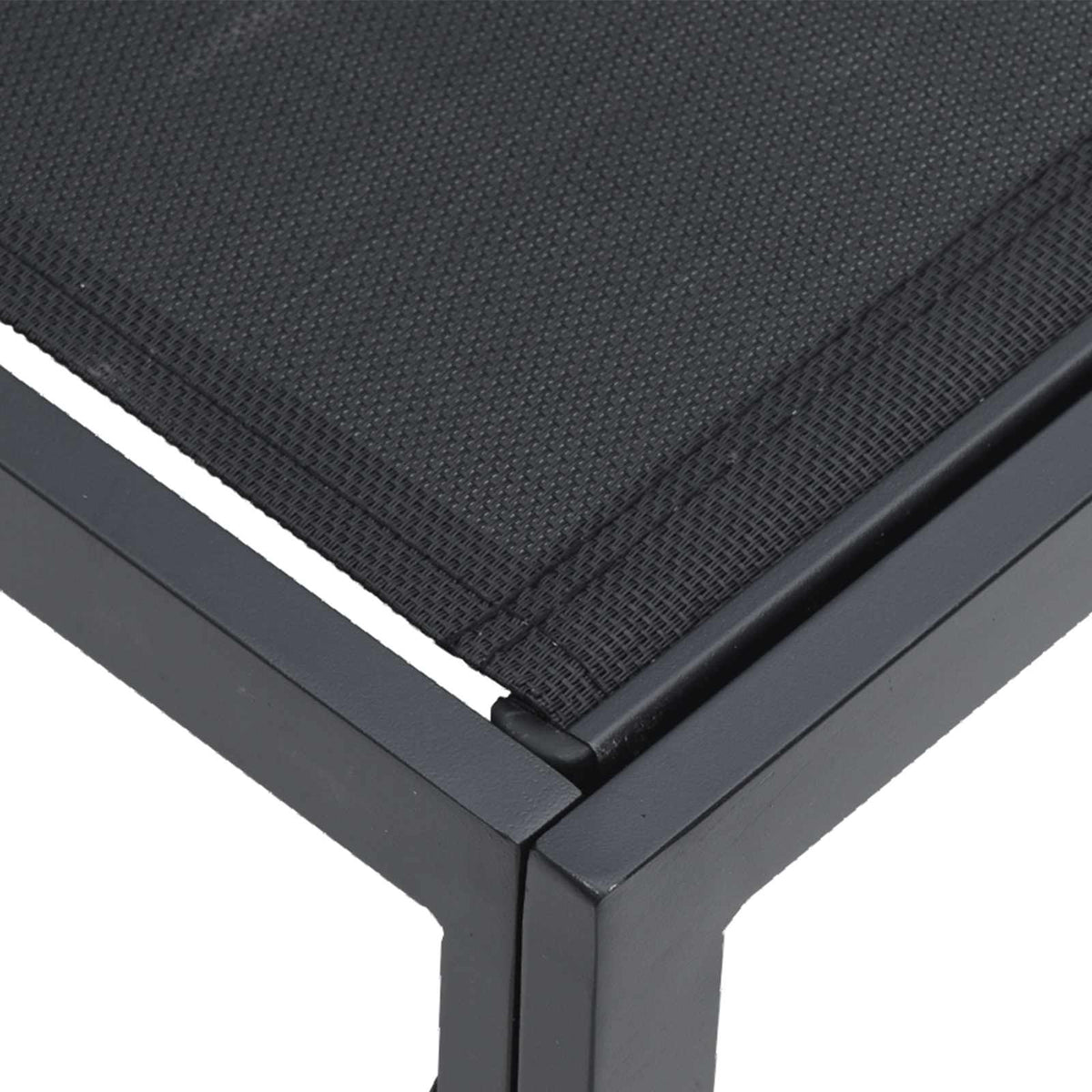 Garden Sofa Black Aluminium without table