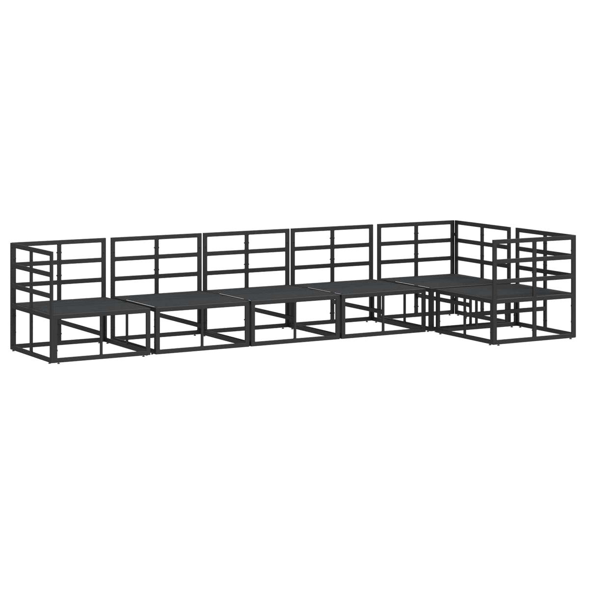 Garden Sofa Set 6 pcs Black Aluminium without table