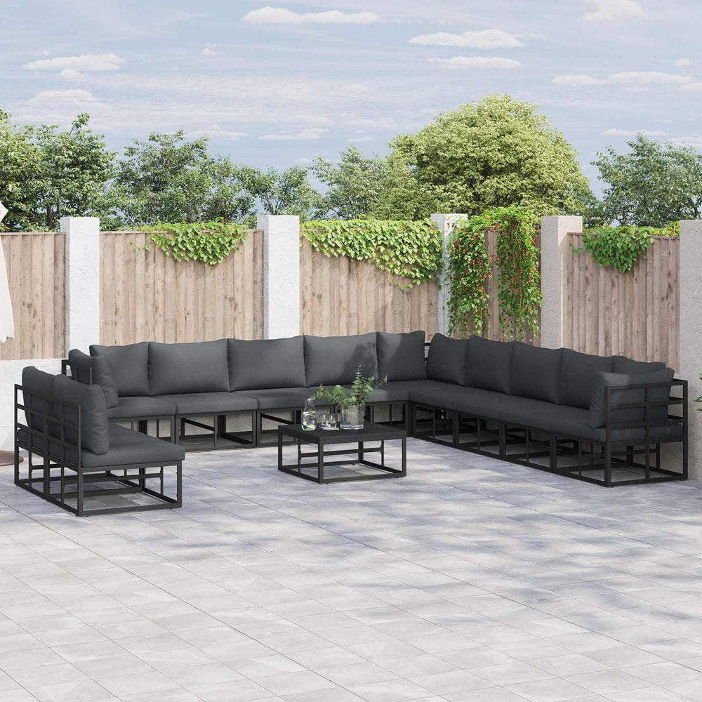 Garden Sofa Black Aluminium table