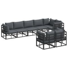 Garden Sofa Set 8 pcs Black Aluminium without table