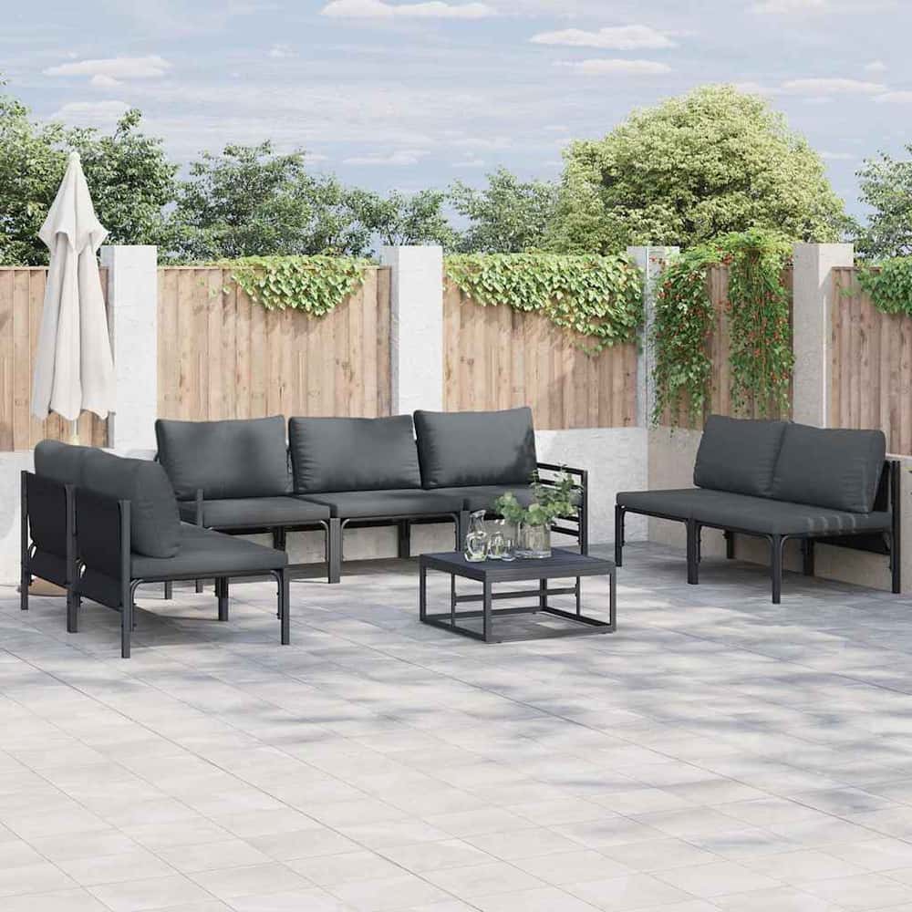 Garden Sofa Black Steel armrest