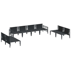 Garden Sofa Set 8 pcs Black Steel without table