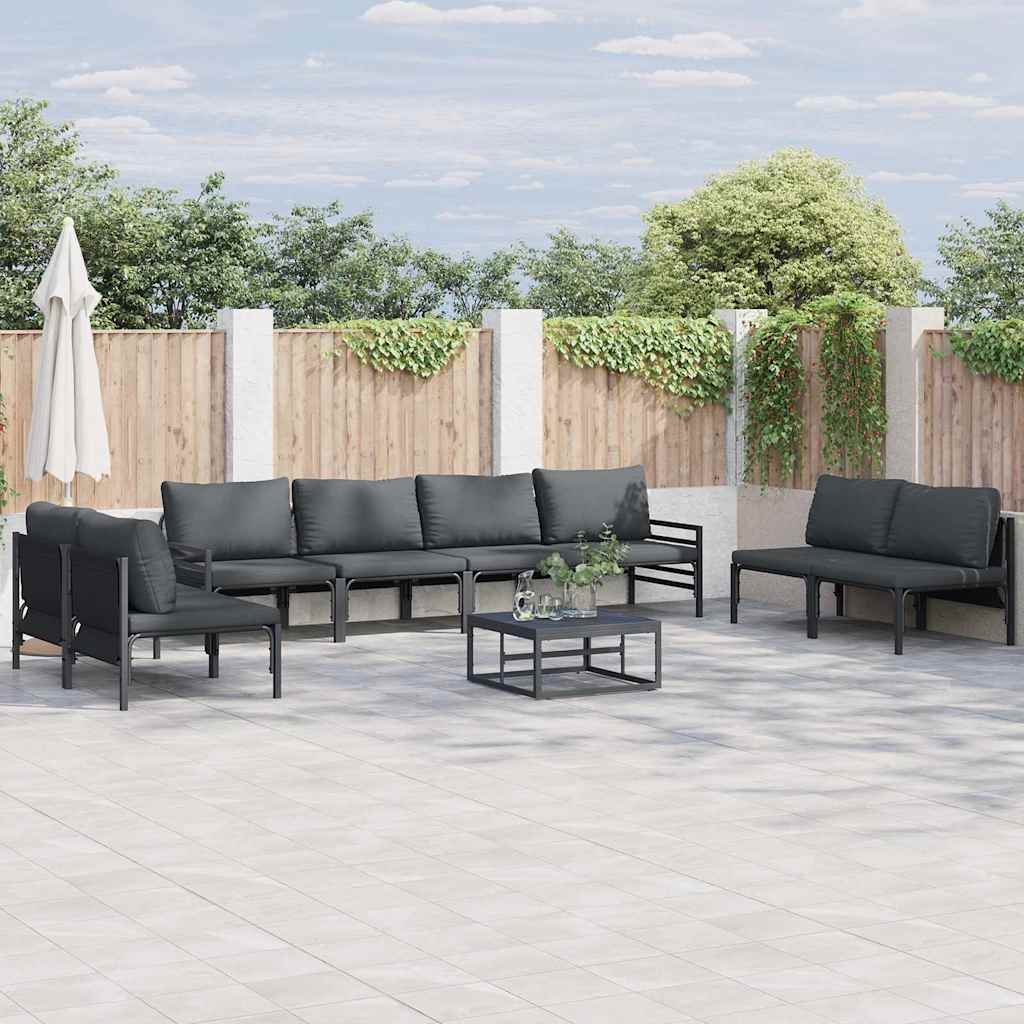 Garden Sofa Black Steel table