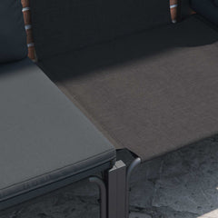 Garden Sofa Black Steel without table
