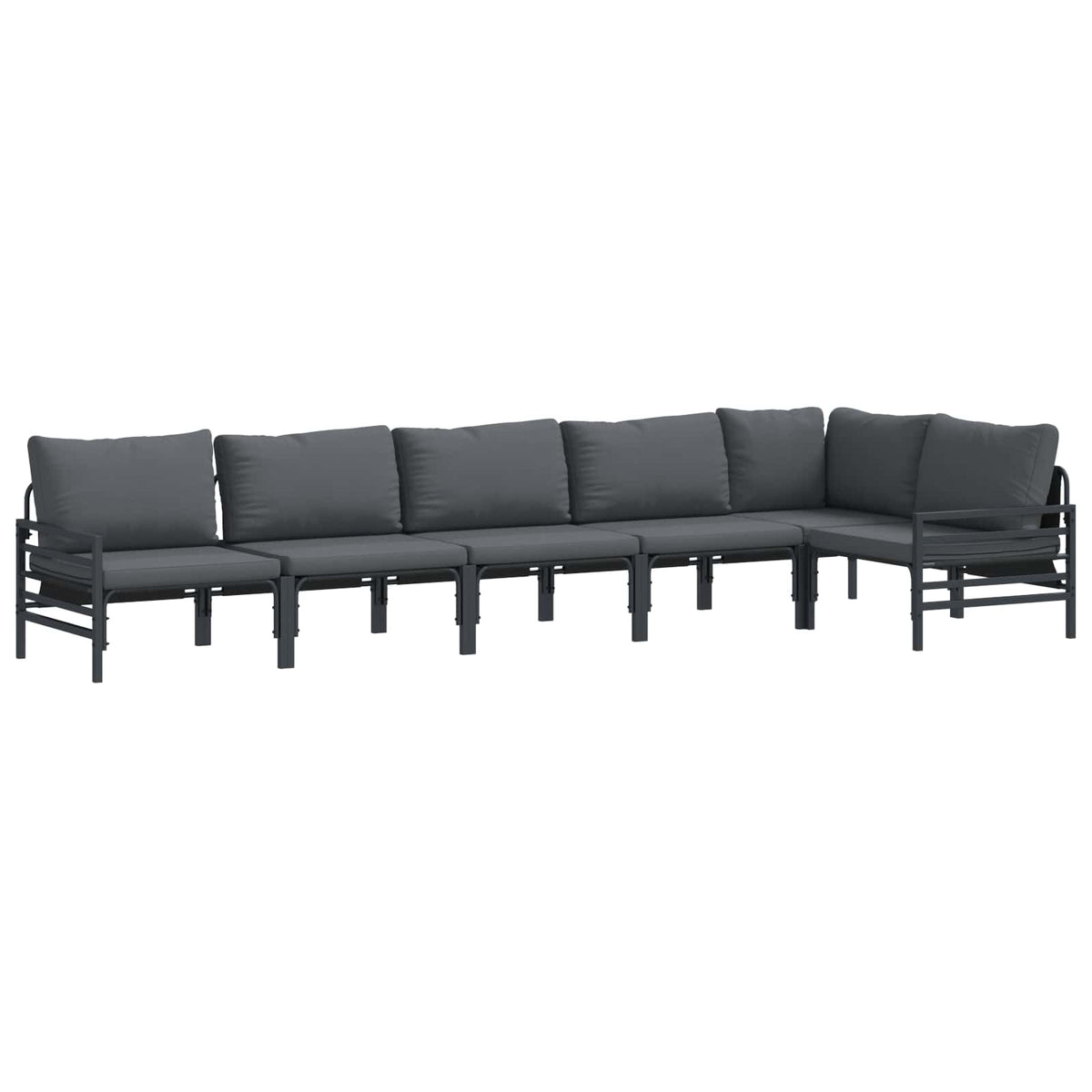 Garden Sofa Set 6 pcs Black Steel without table