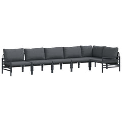 Garden Sofa Set 6 pcs Black Steel without table