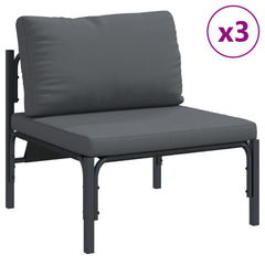 Garden Sofa Set 6 pcs Black Steel without table