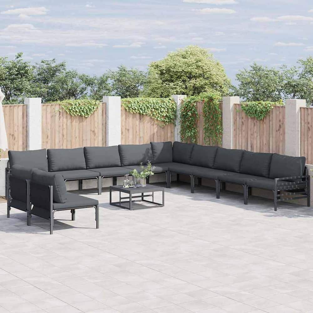 Garden Sofa Black Steel table