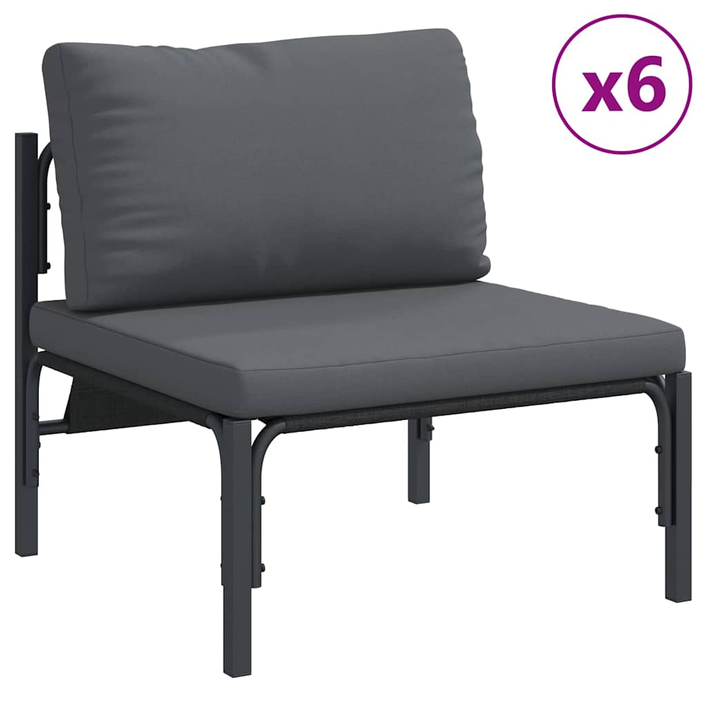 Garden Sofa Set 13 pcs Black Steel without table