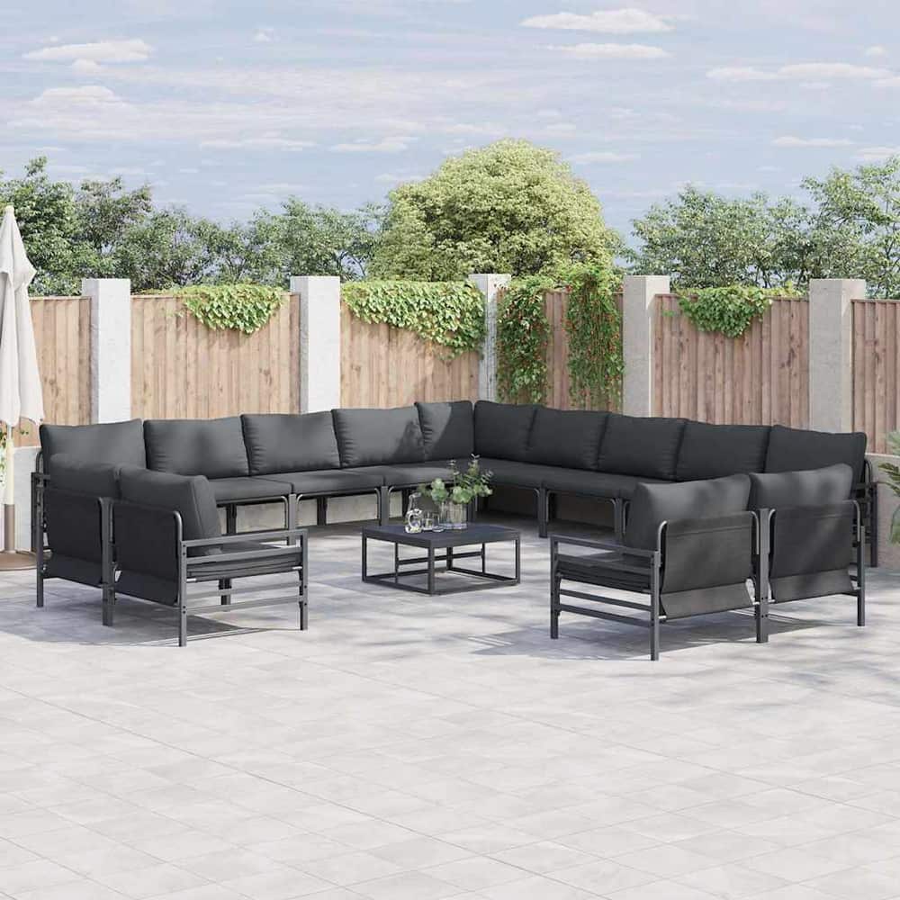 Garden Sofa Black Steel table