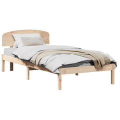 Bed Frame Headboard Solid Pine Wood Length Natural