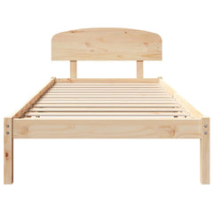 Bed Frame Headboard Solid Pine Wood Length Natural