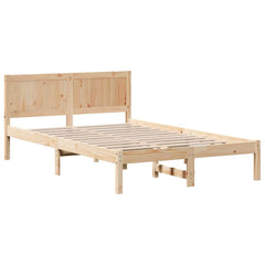 Bed Frame Brown Solid Pine wood Length 190 cm Natural 140 cm