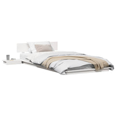 Bed Frame Wood Length 200 cm White 90 cm