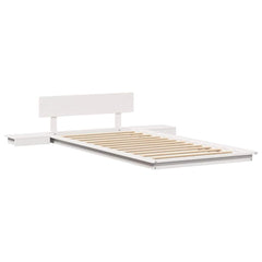 Bed Frame Wood Length 200 cm White 90 cm