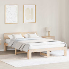 Bed Frame Headboard Solid Pine Wood Length Natural