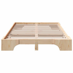 Bed Frame 90 x 190 cm Solid Pine Wood 20 cm Height Natural 140 cm