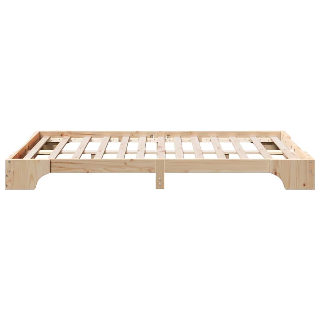 Bed Frame 90 x 190 cm Solid Pine Wood 20 cm Height Natural 140 cm