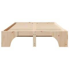 Bed Frame 90 x 190 cm Solid Pine Wood 30 cm Height Natural 140 cm
