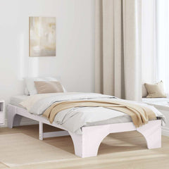 Bed Frame 90 x 190 cm Solid Pine Wood 30 cm Height White 90 cm