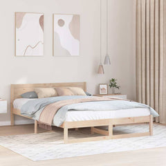 Bed Frame Headboard Solid Pine Wood Length Natural