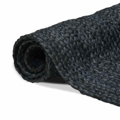 Area Rug Jute Dark Grey
