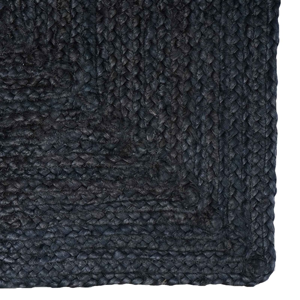 Area Rug Jute Dark Grey Width