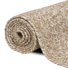 Area Rug Natural and White Jute, image 2