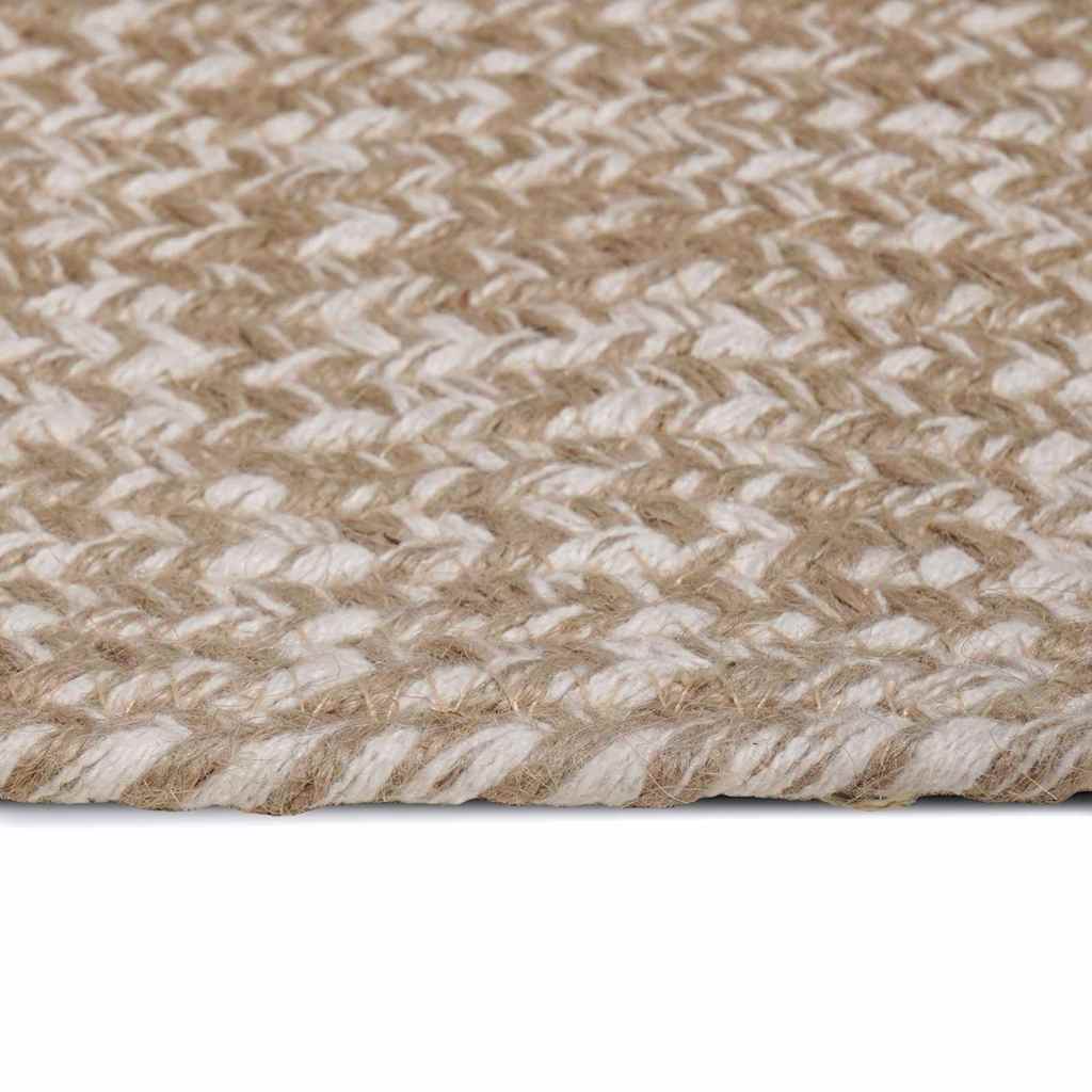 vidaXL Area Rug Natural and White 80 x 250 cm Jute 3