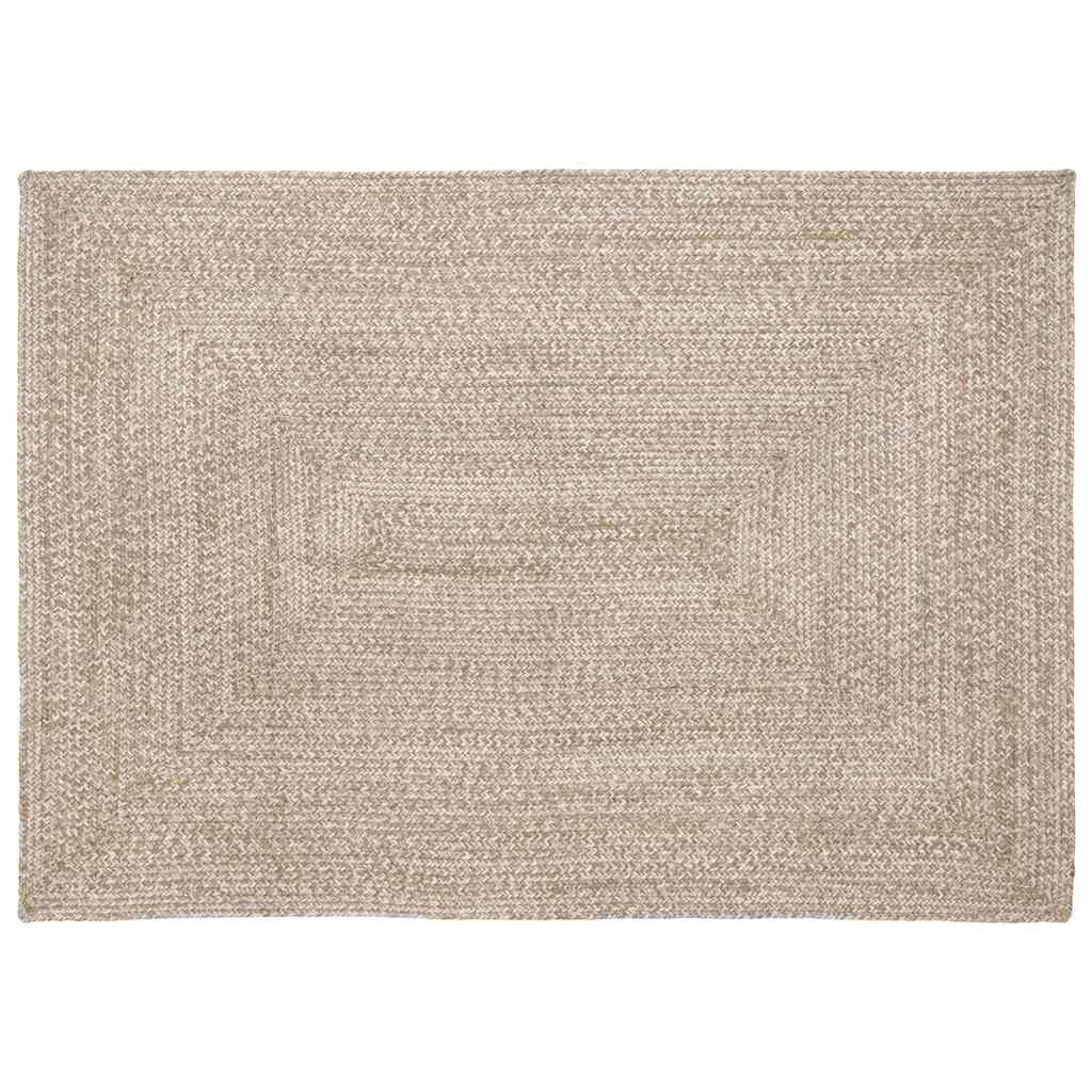 vidaXL Area Rug Natural and White 120 x 170 cm Jute 1