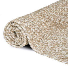 vidaXL Area Rug Natural and White 80 x 250 cm Jute 2