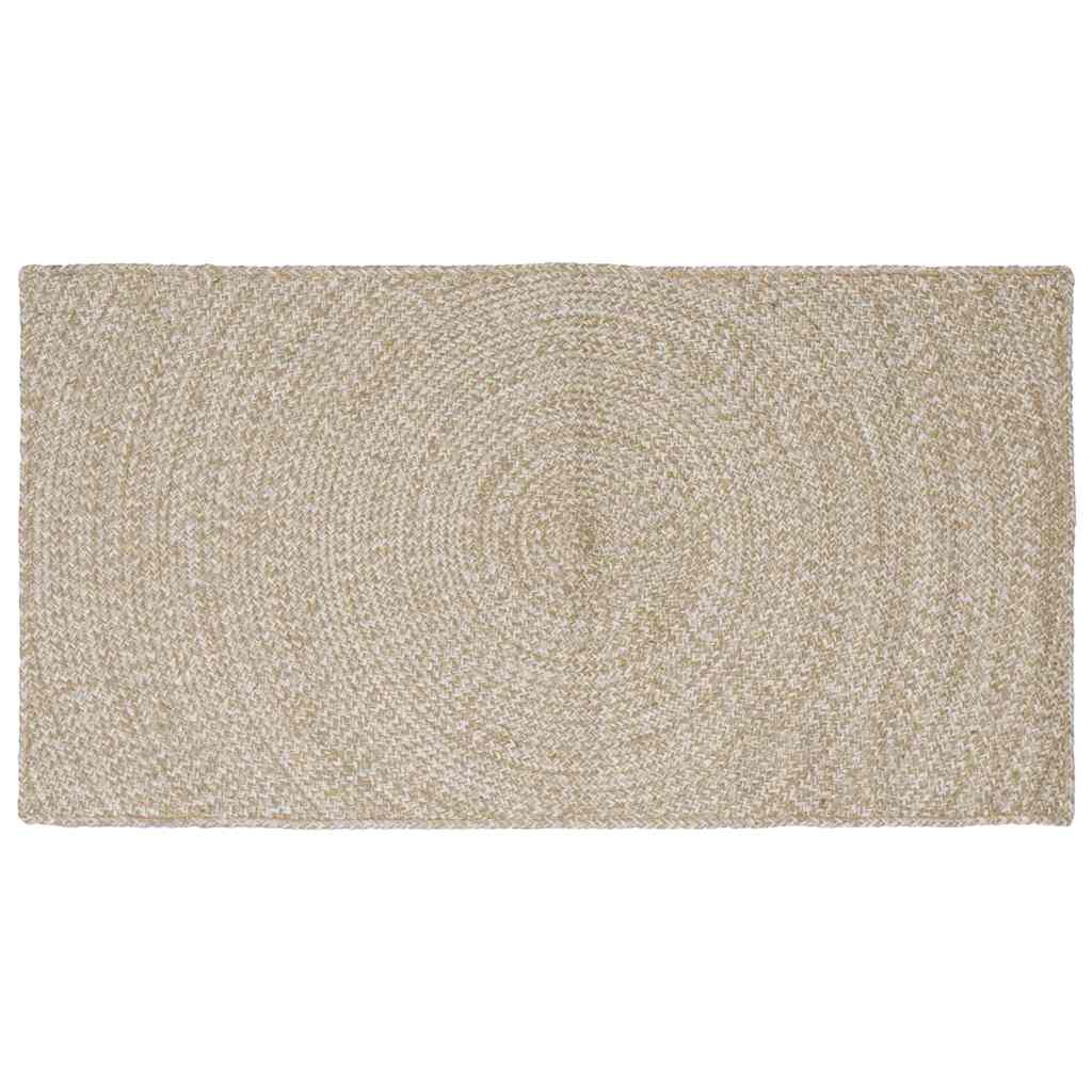 vidaXL Area Rug Jute Natural and white