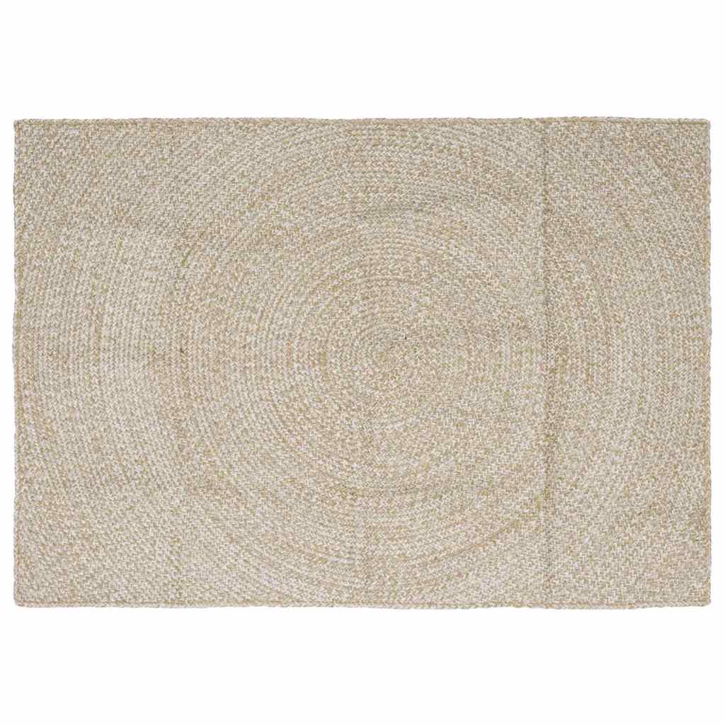 vidaXL Area Rug Natural and White 120 x 170 cm Jute 1