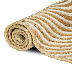 vidaXL Area Rug White 120 x 170 cm Jute 3