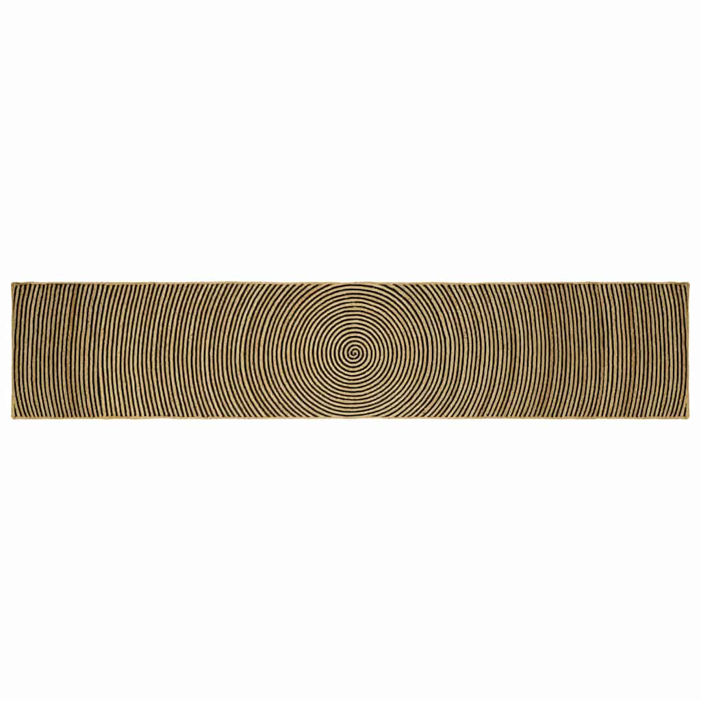 vidaXL Area Rug Jute Natural and Black