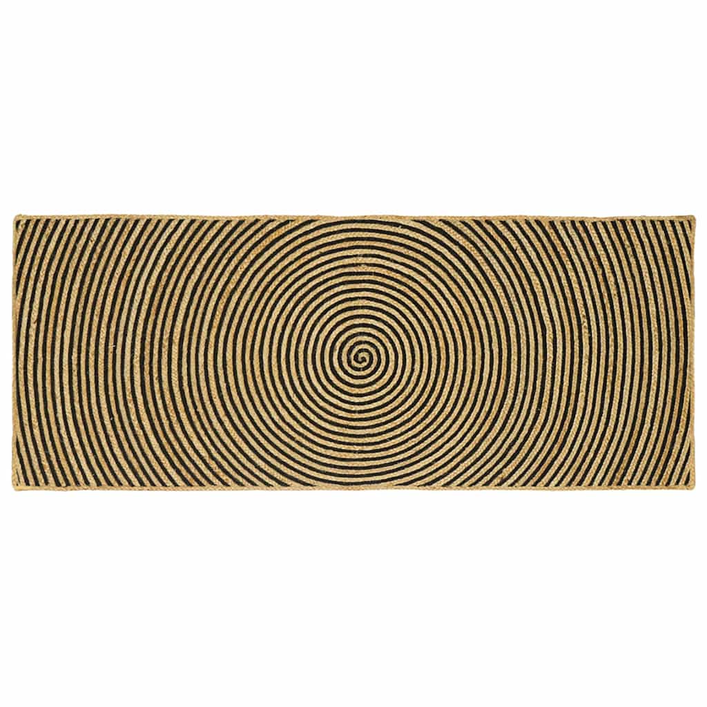 vidaXL Area Rug Jute Natural and Black